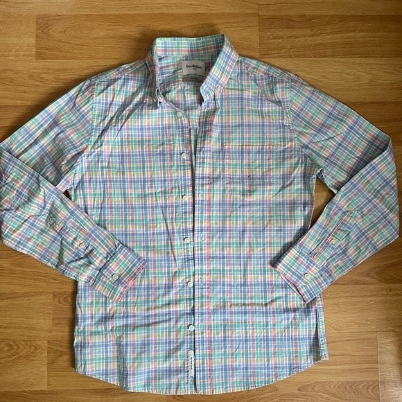 Men's Slim Fit Performance Dress Long Sleeve Button-Down Shirt - Goodfellow & Co - Picture 1 of 2